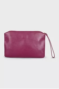 Purple leather cosmetic bag