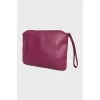 Purple leather cosmetic bag