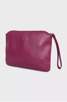 Purple leather cosmetic bag