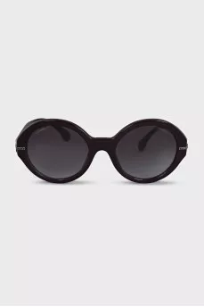 Round purple frame sunglasses