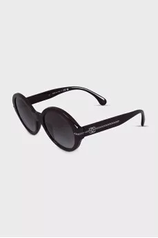 Round purple frame sunglasses