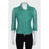 Lace jacket with zipper