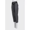 Printed wool and cashmere capri pants