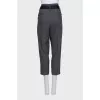 Printed wool and cashmere capri pants