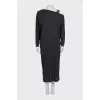 Off-the-shoulder cashmere and silk dress