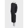 Off-the-shoulder cashmere and silk dress