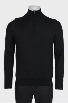 Men's wool jumper with a zipper