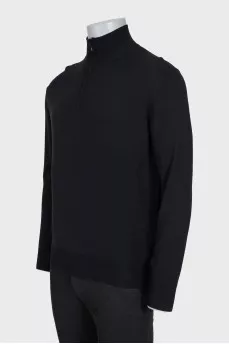 Men's wool jumper with a zipper