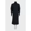 Wool dress with a high collar