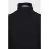 Wool dress with a high collar