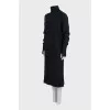 Wool dress with a high collar