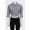 Cropped silk blouse