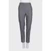 Gray classic straight-leg trousers