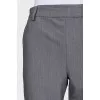 Gray classic straight-leg trousers
