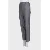 Gray classic straight-leg trousers