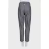 Gray classic straight-leg trousers