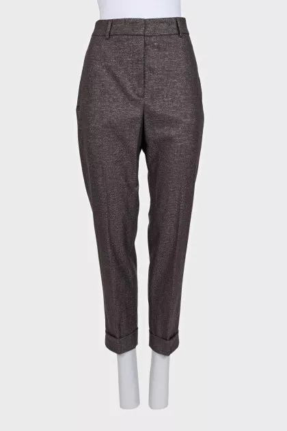 Shiny brown trousers