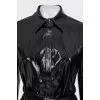 Fitted patent leather raincoat