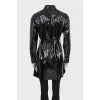 Fitted patent leather raincoat