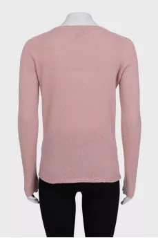 Pink straight-cut jumper