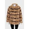 Animal print mink fur coat