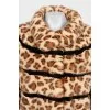 Animal print mink fur coat