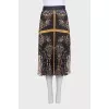 Printed pleated skirt