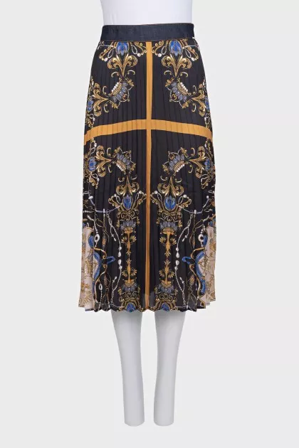 Printed pleated skirt