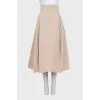 Zip-up midi skirt with belt
