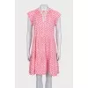 Loose-fitting printed tie-up dress