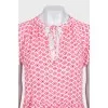 Loose-fitting printed tie-up dress