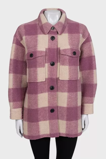 Checkered shirt coat