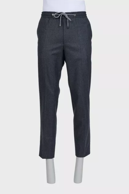 Чоловічі штани із вовни на зав'язках