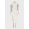 Beige denim dress with a zipper
