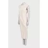 Beige denim dress with a zipper