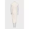 Beige denim dress with a zipper