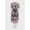 Dress with mesh and sequins