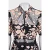 Dress with mesh and sequins