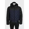 Men's quilted down jacket with leather inserts