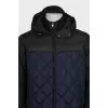 Men's quilted down jacket with leather inserts