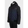 Men's quilted down jacket with leather inserts