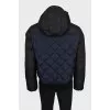Men's quilted down jacket with leather inserts
