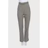 Checkered wool trousers with belt