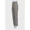 Checkered wool trousers with belt