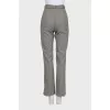 Checkered wool trousers with belt