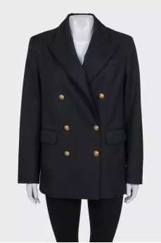 Black jacket with gold buttons