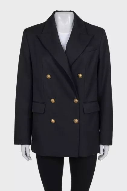 Black jacket with gold buttons