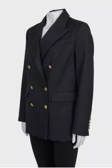 Black jacket with gold buttons