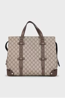 Сумка з канви у фірмовий принт Travel Tote