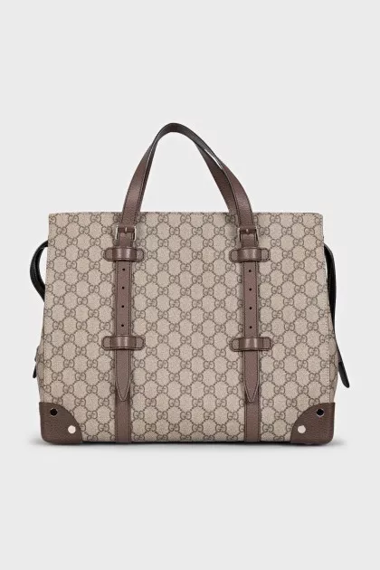 Canvas Travel Tote with Signature Print